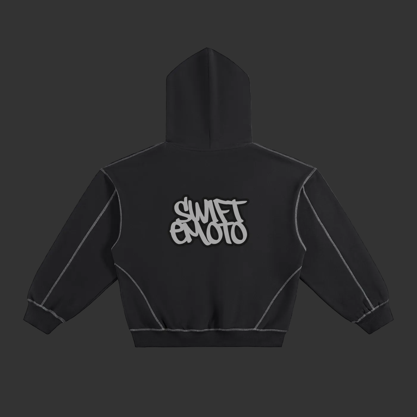Swift Emoto Contrast-Stitched Boxy Fleece Hoodie