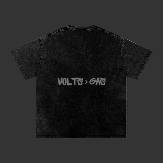 Swift Emoto “Volts > Gas” Snow Washed Oversized Cotton T-Shirt