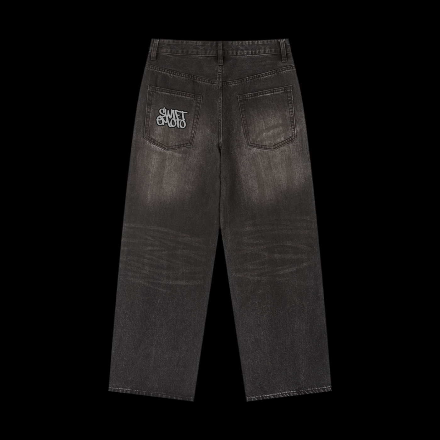 Black Vintage Wash Jeans (BAGGY)