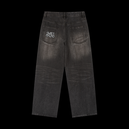 Black Vintage Wash Jeans (BAGGY)