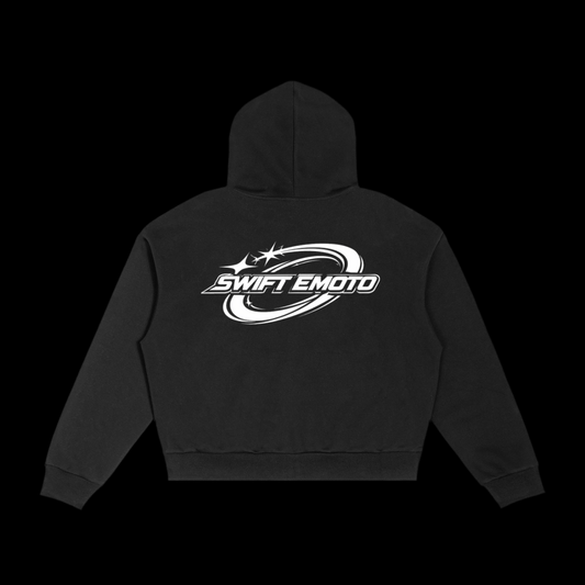 V2 Contrast Plaid Boxy Zip Hoodie